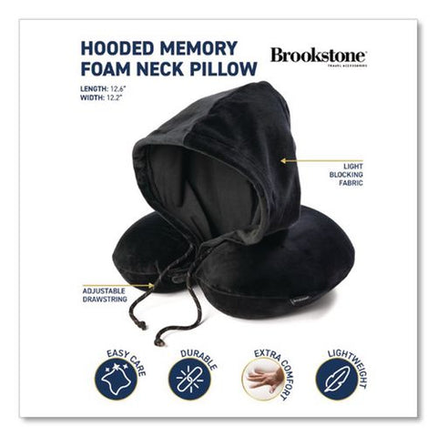 Hooded Memory Foam Pillow, One Size Fits Most, Black