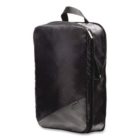 Two-piece Compression Luggage Cubes, 10 X 7 X 1.25/14 X 10 X 1.25, Black