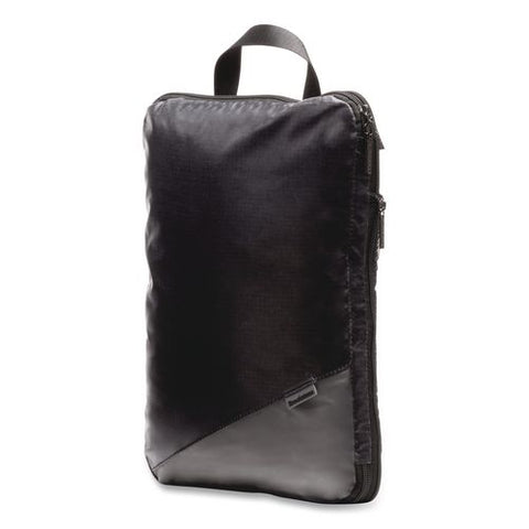 Two-piece Compression Luggage Cubes, 10 X 7 X 1.25/14 X 10 X 1.25, Black