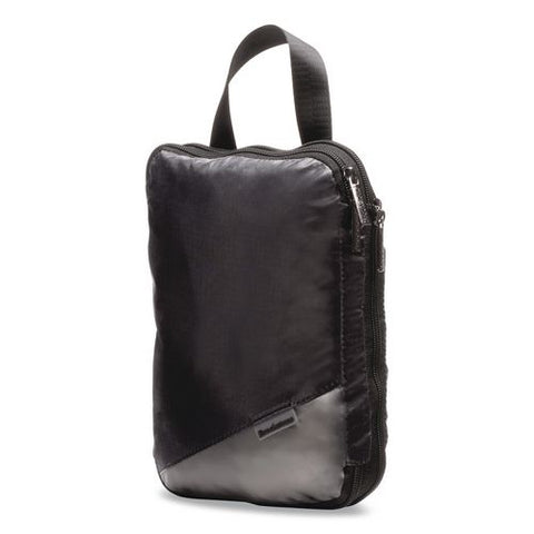 Two-piece Compression Luggage Cubes, 10 X 7 X 1.25/14 X 10 X 1.25, Black
