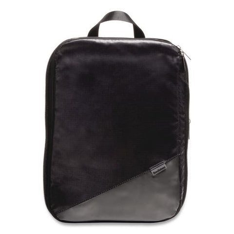 Two-piece Compression Luggage Cubes, 10 X 7 X 1.25/14 X 10 X 1.25, Black