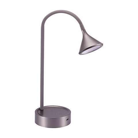 Flexible Gooseneck Led Desk Lamp, With Usb Port, Gray