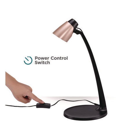 Modern Led Desk Lamp, Black/rose Gold