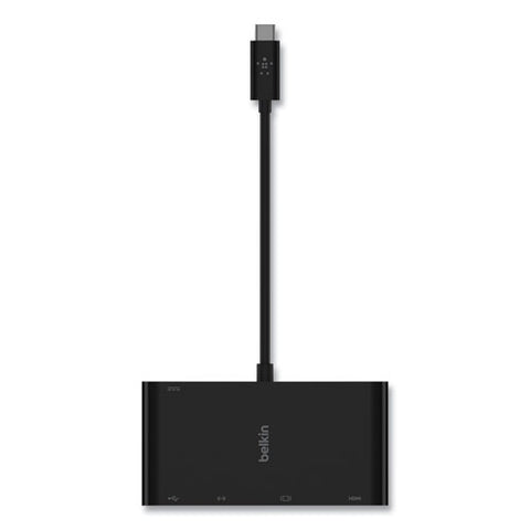 Usb-c Multimedia + Charge Adapter, 4k Hdmi/usb-a/usb-c/vga, 4.9 Ft, Black