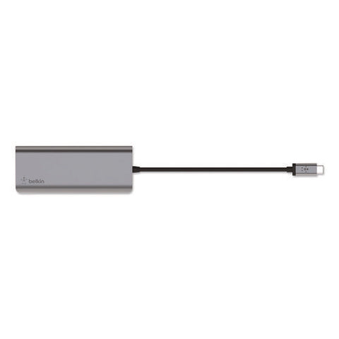 Connect 6-in-1 Usb-c Multiport Adapter Hub, 6-port, Gray