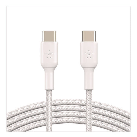 Boost Charge Braided Usb-c To Usb-c Cable, 3.3 Ft, White