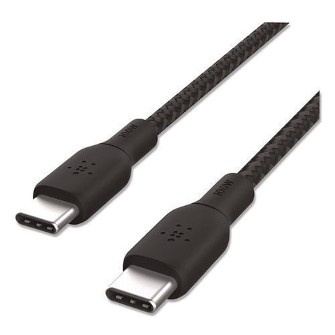 Boost Charge Braided Usb-c To Usb-c Cable, 100 W Power Delivery, 6.6 Ft, Black