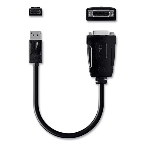 Displayport To Dvi Adapter, 5", Black