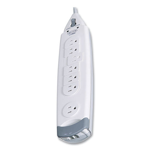 Surgemaster Home Series Surge Protector, 7 Ac Outlets, 12 Ft Cord, 1,045 J, White