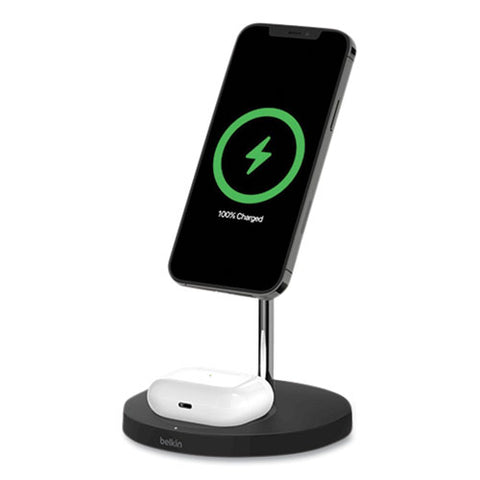 Boost Charge Pro 2-in-1 Wireless Charger Stand, 15 W, Black