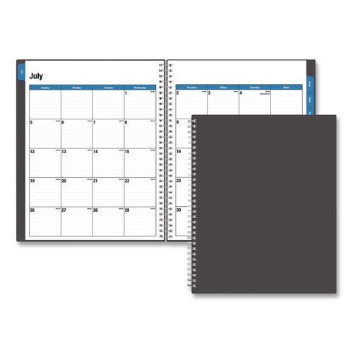Collegiate Academic Year Weekly/monthly Planner, 11 X 8.5, Charcoal Cover, 12-month (july To June): 2026 To 2027
