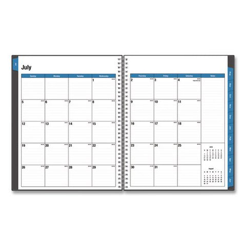 Collegiate Academic Year Weekly/monthly Planner, 11 X 8.5, Charcoal Cover, 12-month (july To June): 2026 To 2027