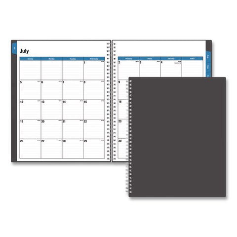 Collegiate Academic Year Weekly/monthly Planner, 11 X 8.5, Charcoal Cover, 12-month (july To June): 2026 To 2027
