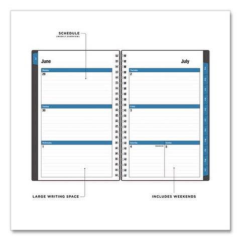 Collegiate Academic Year Weekly/monthly Planner, 8 X 5, Gray Cover, 12-month (july To June): 2026 To 2027