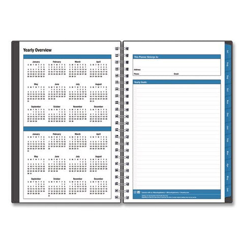 Collegiate Academic Year Weekly/monthly Planner, 8 X 5, Gray Cover, 12-month (july To June): 2026 To 2027