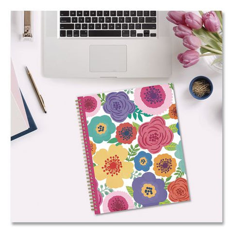 Mahalo Academic Year Weekly/monthly Planner, Multicolor Flower Cover, 11 X 8.5, 12-month (july To June): 2026 To 2027