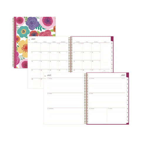 Mahalo Academic Year Create-your-own Cover Weekly/monthly Planner, Floral Artwork, 11 X 8.5, 12-month (july-june): 2024-2025