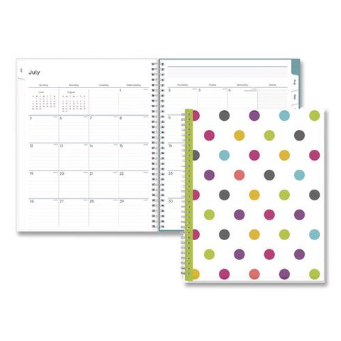 Teacher Dots Academic Year Weekly And Monthly Planner, 8 Classes, Multicolor Cover, 11 X 8.5, 12-month (july-june), 2026-2027
