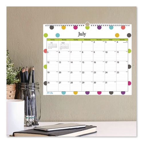 Dots Academic Monthly Wall Calendar, 12 X 15, White/multicolor Sheets, 12-month (july To June): 2026 To 2027
