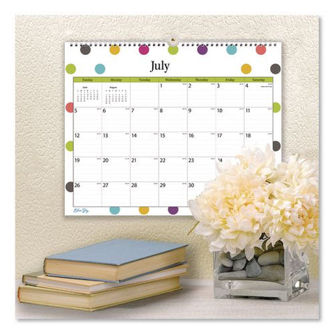 Dots Academic Monthly Wall Calendar, 12 X 15, White/multicolor Sheets, 12-month (july To June): 2026 To 2027