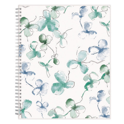 Lindley Weekly/monthly Planner, Floral Artwork, 11 X 8.5, White/blue/green Cover, 12-month (jan To Dec): 2025