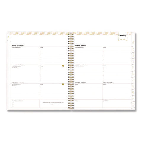 Day Designer Tile Weekly/monthly Planner, Geometric Artwork, 11 X 8.5, Blue/white Cover, 12-month (jan To Dec): 2025