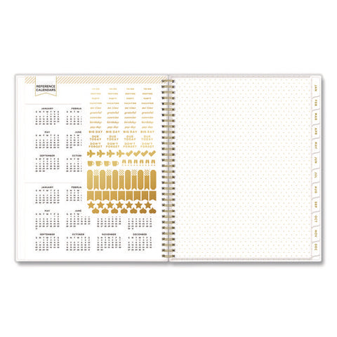 Day Designer Tile Weekly/monthly Planner, Geometric Artwork, 11 X 8.5, Blue/white Cover, 12-month (jan To Dec): 2025