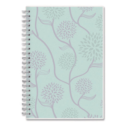 Rue Du Flore Weekly/monthly Planner, Floral Artwork, 8 X 5, Jade/lavender Cover, 12-month (jan To Dec): 2025