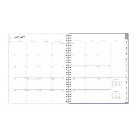 Rue Du Flore Monthly Planner, Floral Artwork, 10 X 8, Jade/lavender Cover, 12-month (jan To Dec): 2025