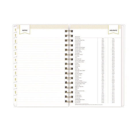 Day Designer Navy Stripe Daily/monthly Planner, Horizontal Stripe Artwork, 8 X 5, Navy/white Cover, 12-month (jan-dec): 2025