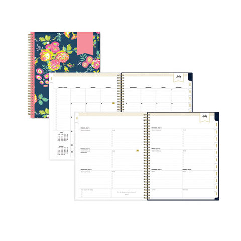 Day Designer Peyton Create-your-own Cover Weekly/monthly Planner, Floral, 11 X 8.5, Navy, 12-month (july To June): 2024-2025