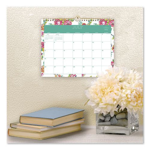 Floral Academic Monthly Wall Calendar, Peyton White, 8.75 X 11, White/green/rose Sheets, 12-month (july-june): 2026 To 2027