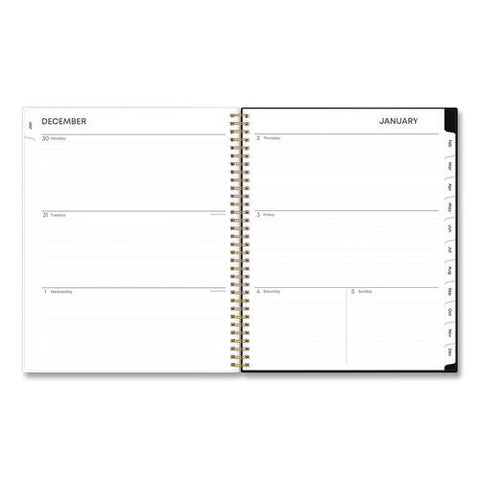 Baccara Dark Create-your-own Cover Weekly/monthly Planner, Floral, 11 X 8.5, Gray/white/gold Cover, 12-month (jan-dec): 2025