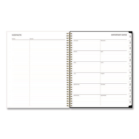 Baccara Dark Create-your-own Cover Weekly/monthly Planner, Floral, 11 X 8.5, Gray/white/gold Cover, 12-month (jan-dec): 2025