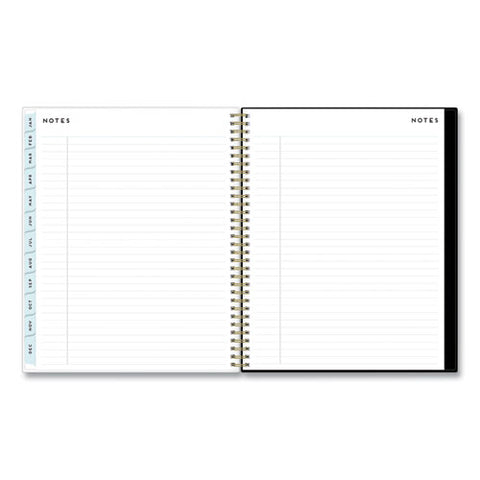 Baccara Dark Create-your-own Cover Weekly/monthly Planner, Floral, 11 X 8.5, Gray/black/gold Cover, 12-month (jan-dec): 2023