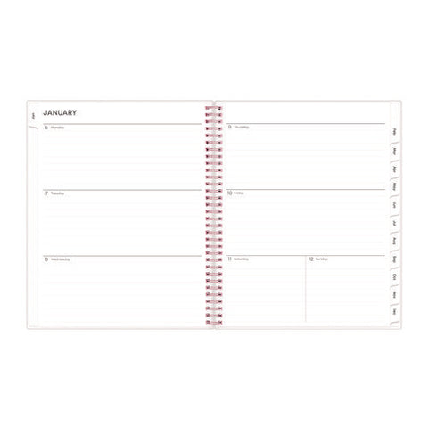 Joselyn Weekly/monthly Planner, Floral Artwork, 11 X 8.5, Pink/peach/black Cover, 12-month (jan To Dec): 2025