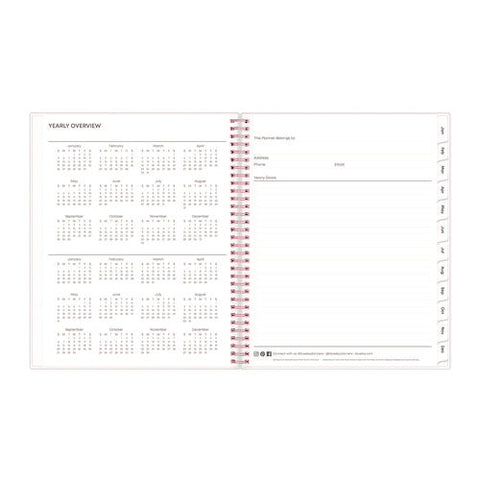 Joselyn Weekly/monthly Planner, Floral Artwork, 11 X 8.5, Pink/peach/black Cover, 12-month (jan To Dec): 2025