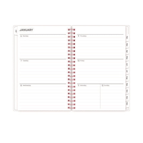 Joselyn Weekly/monthly Planner, Floral Artwork, 8 X 5, Pink/peach/black Cover, 12-month (jan To Dec): 2025