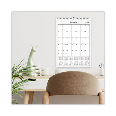 Enterprise Wall Calendar, Geometric Artwork, 12 X 17, White/gray Sheets, 12-month (jan To Dec): 2025