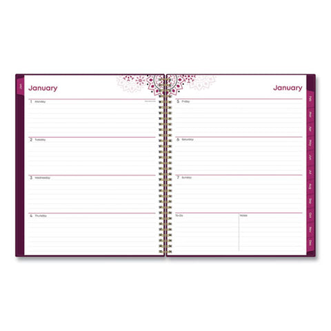 Gili Weekly/monthly Planner, Jewel Tone Artwork, 11 X 8.5, Plum Cover, 12-month (jan To Dec): 2025