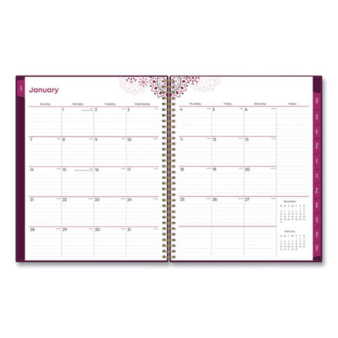 Gili Weekly/monthly Planner, Jewel Tone Artwork, 11 X 8.5, Plum Cover, 12-month (jan To Dec): 2025