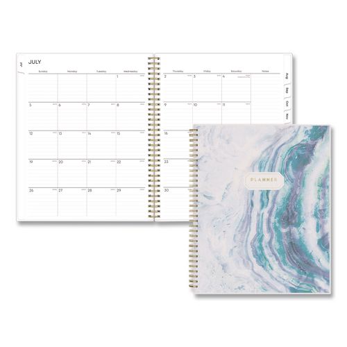 Gemma Academic Year Weekly/monthly Planner, Geode Artwork, 11 X 8.5, Blue/purple Cover, 12-month (july To June): 2026 To 2027