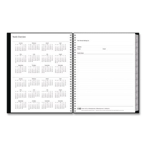 Enterprise Academic Weekly/monthly Planner, 11 X 8.5, Black Cover, 12-month (july To June): 2026 To 2027