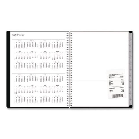 Enterprise Academic Weekly/monthly Planner, 11 X 8.5, Black Cover, 12-month (july To June): 2026 To 2027