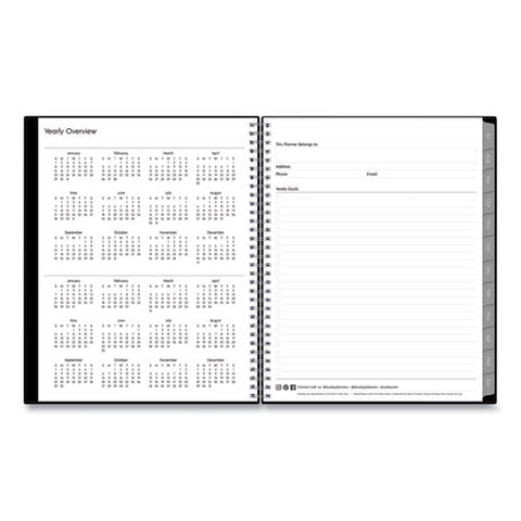 Enterprise Academic Weekly/monthly Planner, 11 X 8.5, Black Cover, 12-month (july To June): 2025 To 2026