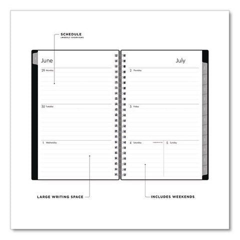 Enterprise Academic Weekly/monthly Planner, 8 X 5, Black Cover, 12-month (july To June): 2026 To 2027