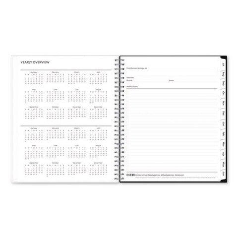 Analeis Academic Year Monthly Planner, Black/white Floral Artwork Cover, 10 X 8, 12-month (july To June): 2026 To 2027