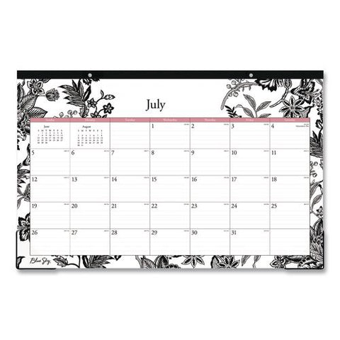 Analeis Academic Year Desk Pad Calendar, 11 X 17, White Sheets, Black Headband/clear Corners, 12-month (july-june): 2026-2027