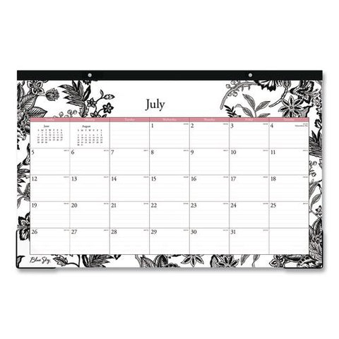 Analeis Academic Year Desk Pad Calendar, 11 X 17, White Sheets, Black Headband/clear Corners, 12-month (july-june): 2026-2027
