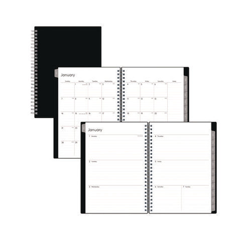 Enterprise Weekly/monthly Notes Planner, 8.63" X 5.88", Black Cover, 12-month (jan To Dec): 2025